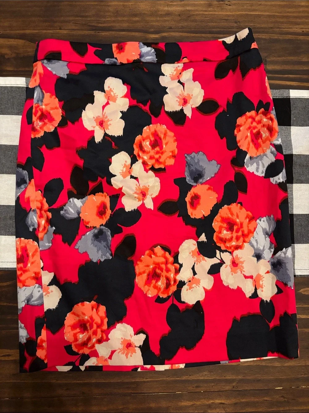 J crew the pencil skirt red floral 0
